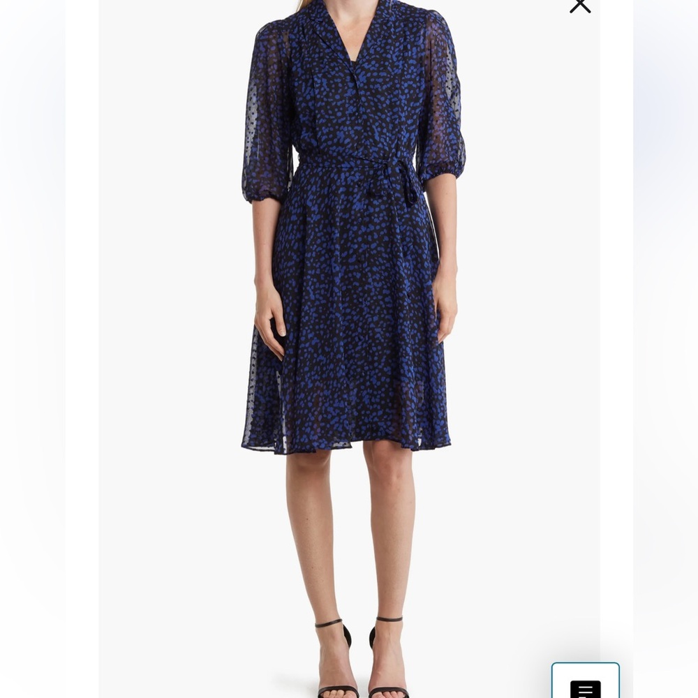 Nanette Lepore- Elegant Blue Floral Dress